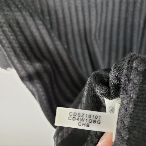 Calvin Klein Sweater Dress Lightweight Gray Black Fit & Flare Womens Size Large - Picture 6 of 6
